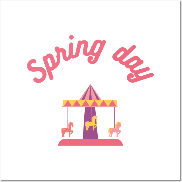 BTS spring day carousel pastel Wall Art by Oricca